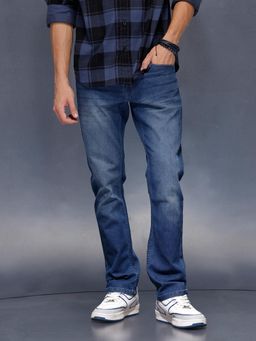 WROGN - Men’s timeless blue straight-fit denim-Med Stone