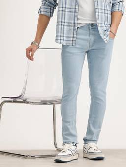 WROGN - Solid Slim Fit Denim Jeans-Light Blue