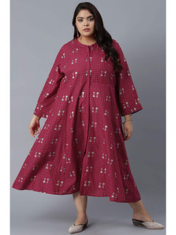 W - Persian Red All-over Print Kurta