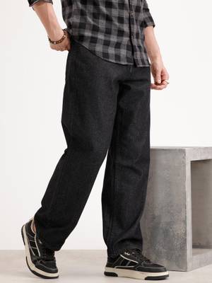Buy WROGN Loose Fit Denim Jeans Black (28) - Image 1