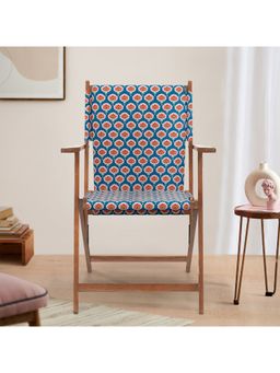 Chumbak - Bistro Folding Chair Blue Ikkat