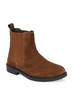 CARLO ROMANO - Suede Leather Tan Chelsea Ankle Boots