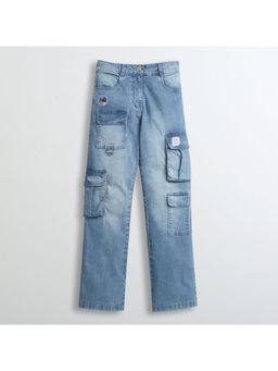 TINY GIRL - Barbie Light Blue Cargo Denim Jeans