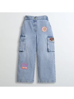 TINY GIRL - Barbie Mattel Solid Cargo Pocket Jeans