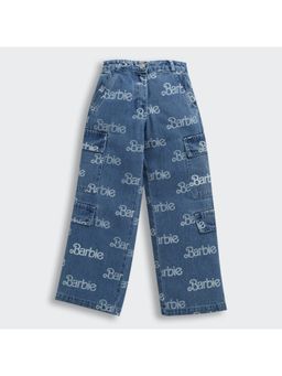 TINY GIRL - Barbie 100% Cotton Denim Typography Jeans