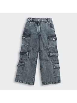 TINY GIRL - Barbie Washed Black Cargo Denim Jeans