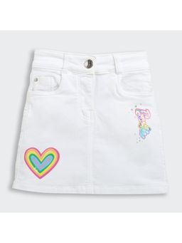 TINY GIRL - Barbie 100% Cotton Heart Printed Skirt