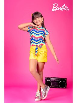 TINY GIRL - Barbie Half Sleeves Chevron Printed Top & Shorts Set
