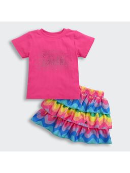 TINY GIRL - Barbie Knitted Foil Barbie Sticker Top & Skirt