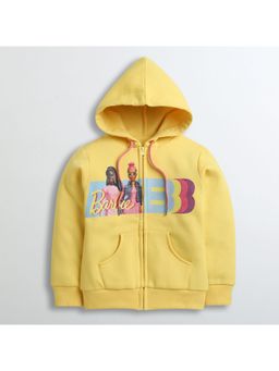TINY GIRL - Barbie Cotton Mattel Featuring Full Sleeves Barbie Characters Printed Hoodie