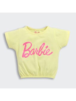 TINY GIRL - Barbie Lemon Typography Cotton T-Shirt