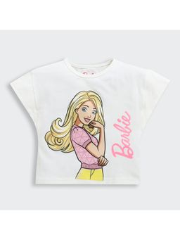 TINY GIRL - Barbie Mattel Featuring Cap Sleeves Character Printed T-shirt