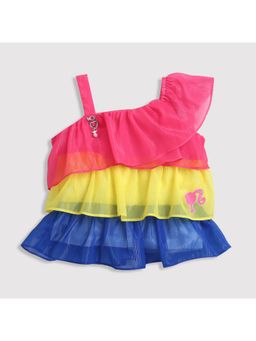 TINY GIRL - Barbie Sleeveless Heart Applique Detailed Layered Top
