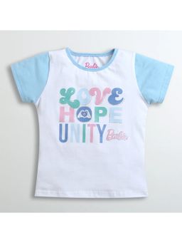 TINY GIRL - Barbie Sleeveless Love Hope Unity Text Printed Top