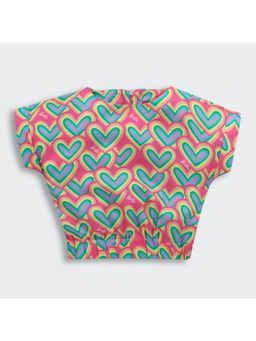 TINY GIRL - Barbie Round Neck Elasticated Bottom Top