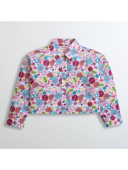 TINY GIRL - Barbie Mattel Featuring Full Sleeves Doodles Printed Shirt