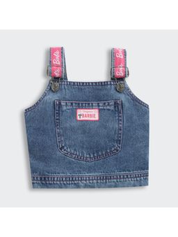 TINY GIRL - Barbie Denim Crop Top California Patch with Branded Straps