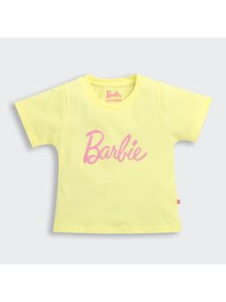 TINY GIRL - Barbie Yellow Typography T-Shirt