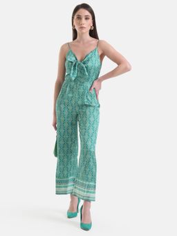 Kazo - Printed Tie-knot Jumpsuit