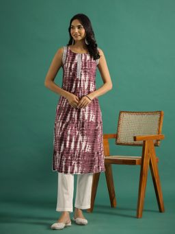 Gahan - Cotton Lace Embellished Shibori Tie-Dye Kurta & Pant (Set of 2)