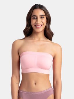 Jockey - 1545 Wirefree Padded Micro Touch Nylon Elastane Bandeau Bra - Crush N Blush