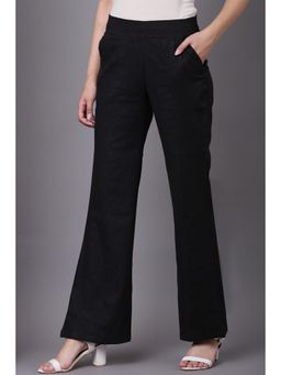 Lakshita - Black Long Boot Cut Plain Pant