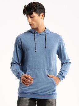SHOWOFFFF - Men's Slim Fit Pullover Long Sleeves Solid Hooded Sweatshirts