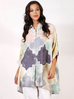 Pashma - Women Printed Linen Multi-Color Shirt