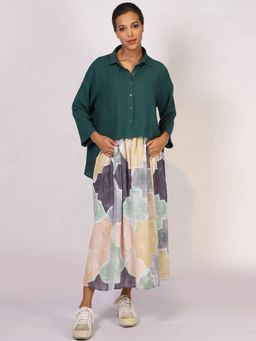 Pashma - Women Printed Linen Multi-Color Maxi Skirt