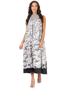 Pashma - Women Floral Cotton White Maxi Dress