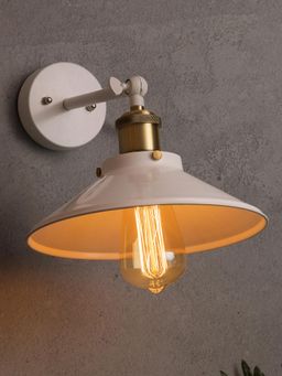 Homesake - White Wall Cone Golden Hanging Light