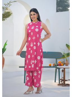 Aravalii - Women's Pink Printed Viscose Rayon Co-Ord Set