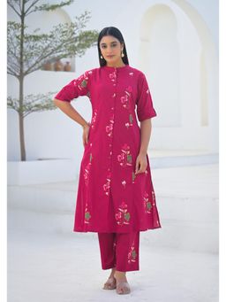 Aravalii - Women's Pink Printed Cotton Co-Ord Set