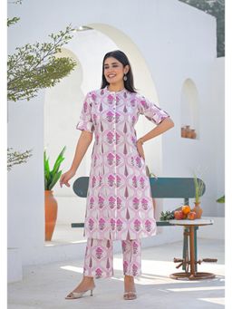 Aravalii - Women's Pink Floral Cotton Co-Ord Set