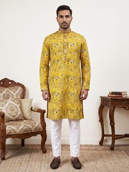 Jompers - Silk Blend Floral Embroidered Kurta and Pyjama