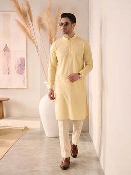 TAHVO - Yellow Designer Kurta and Pyjama