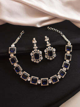 Peach Tassels - Blue Ad Necklace Set