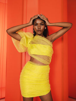 JULY ISSUE - Lime Yellow Lo Short Dress