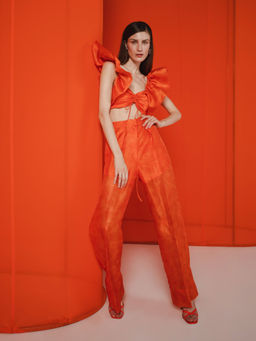 JULY ISSUE - Orange Rumi Matching Co-ord (Set of 2)