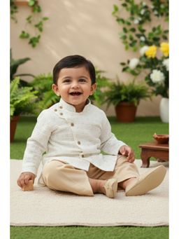 Lagorii - White Embroidered Kurta & Dhoti