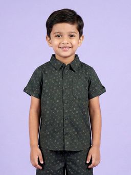 KiddoPanti - Boys Cotton Woven Half Sleeves Printed Shirt