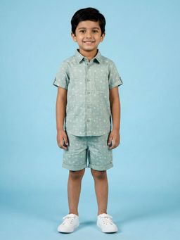 KiddoPanti - Boys Half Sleeve Printed Co-Ord Set