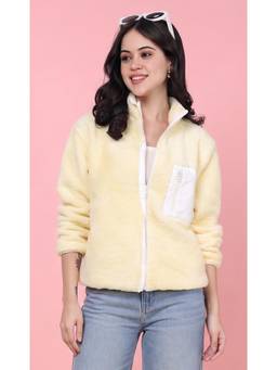 JAKANARY - Women Yellow Stand Collar Tailored Jacket