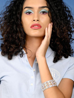 Odette - Women Diamante Chrome Effect Gorgeous Statement Bracelet