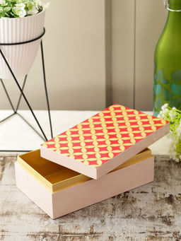 HomeTown - Groot Bamboo Jar Table Decor in Blush Colour