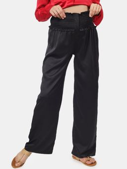 Angloindu - Black Smocked Waist Maternity Pant