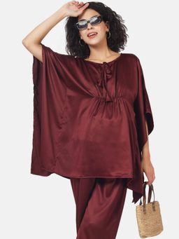 Angloindu - Burgundy Maternity Kaftan top