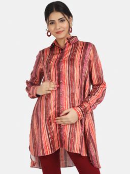 Angloindu - Multi Color Stripe Maternity Shirt