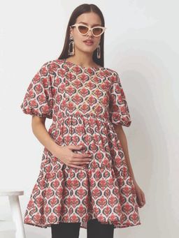 Angloindu - Printed Butta Maternity Feeding Top