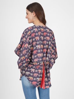 Angloindu - Blue Printed Maternity Top